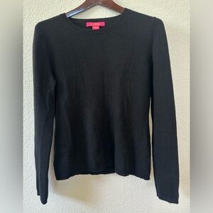 Catherine Maladrino Black 100% Cashmere Sweater SZ M Closet Staple Classic